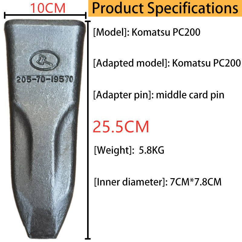 Zęby wiadrowe koparki żelaza sztucznego PC200 2057019570 Adaptor zęb wiadrowy