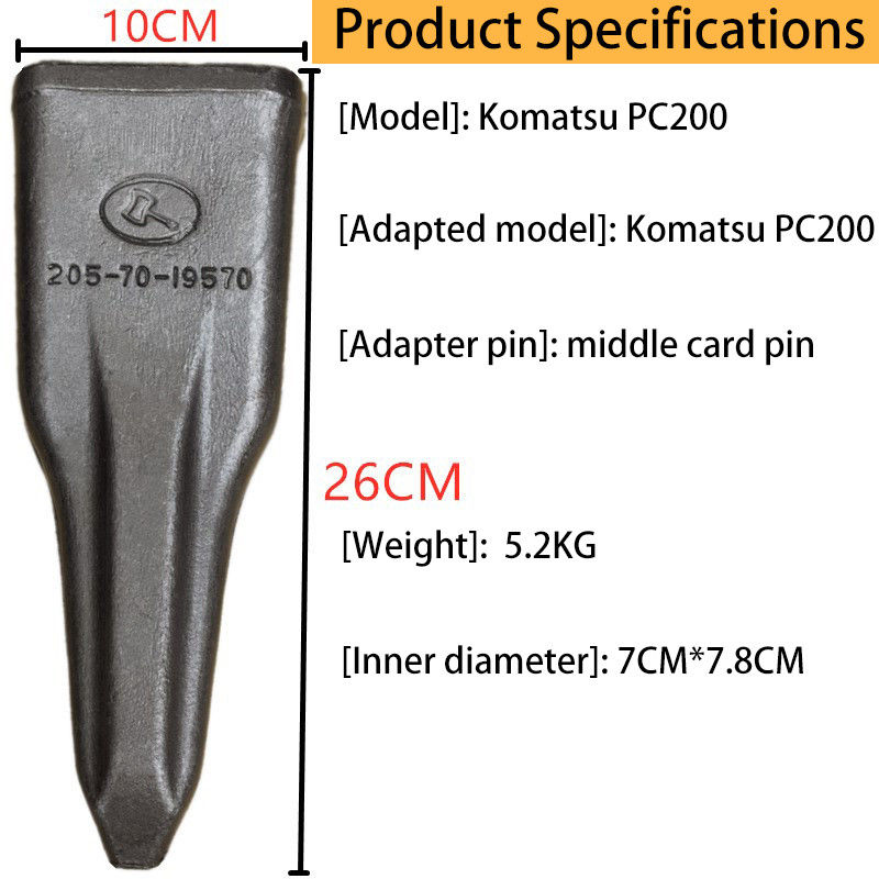 Zęby wiadrowe koparki żelaza sztucznego PC200 2057019570 Adaptor zęb wiadrowy