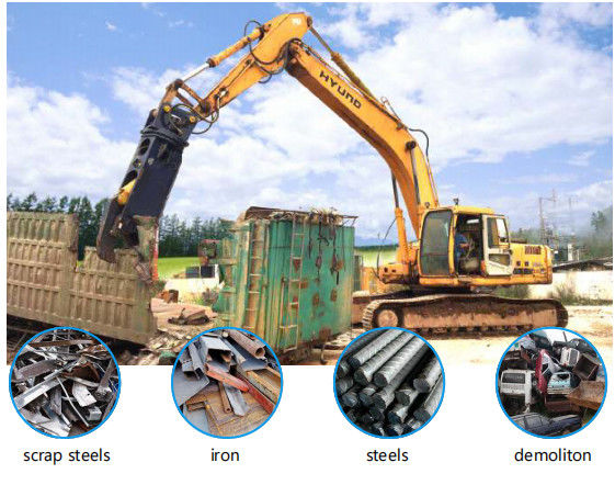 Stalowe odpady metalowe budowlane Odpady Stalowe aparaty do koszenia hydrauliczne Obrotowe Olecranon Shear Do koparki