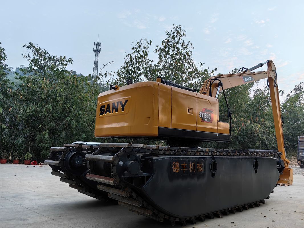 Kaktomizacja Amfibia Baggy Baggy Excavator Pływający Pontoon Q355b Zindywidualizowany dla grabiarki Sy135