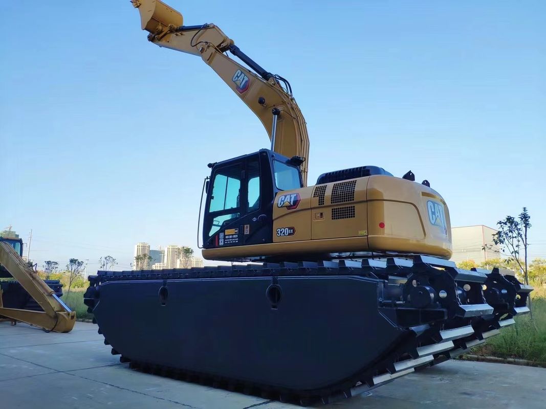 Kaktomizacja Amfibia Baggy Baggy Excavator Pływający Pontoon Q355b Zindywidualizowany dla grabiarki Sy135