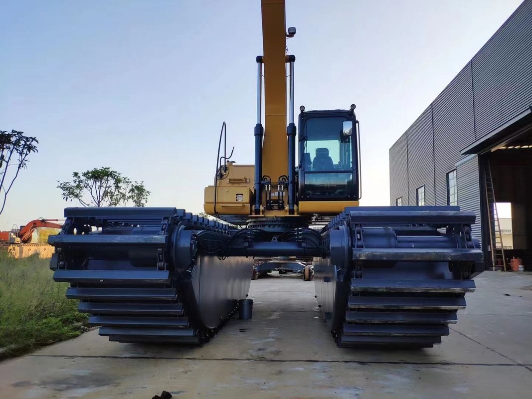 Kaktomizacja Amfibia Baggy Baggy Excavator Pływający Pontoon Q355b Zindywidualizowany dla grabiarki Sy135
