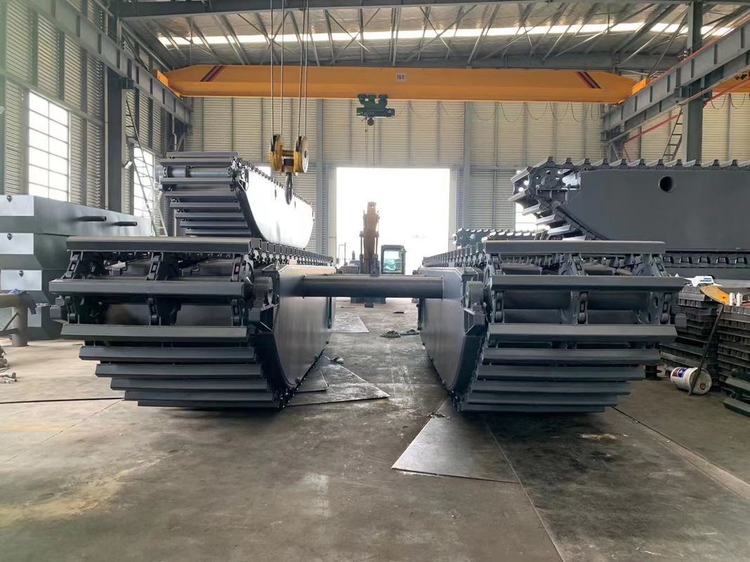 Kaktomizacja Amfibia Baggy Baggy Excavator Pływający Pontoon Q355b Zindywidualizowany dla grabiarki Sy135