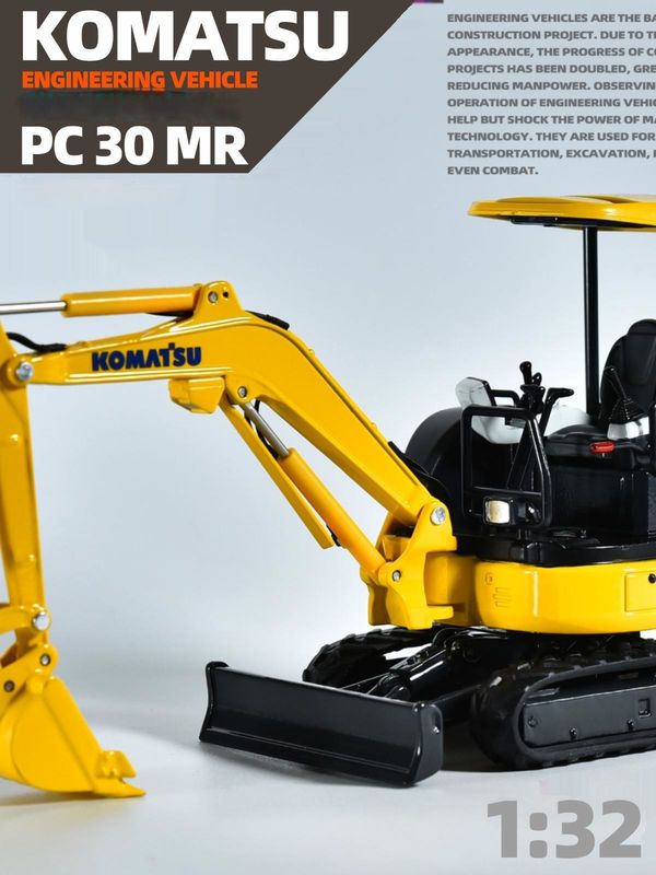 Komatsu PC30MR Mini Excavator 1/32 Scale Die-Cast Metal Model Kolekcjonerska Zabawka