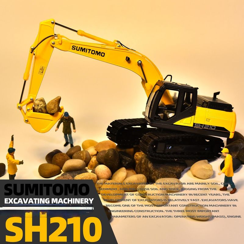 1:50 Scale Alloy Diecast Model SH210-6 Excavator Kolekcjonarna miniaturowa zabawka do wystawienia
