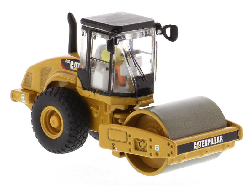 Wykonanie w gładkim bębnie wibratoryjnym CAT CS56 Roller 1:87 Model konstrukcyjny w skali Replika