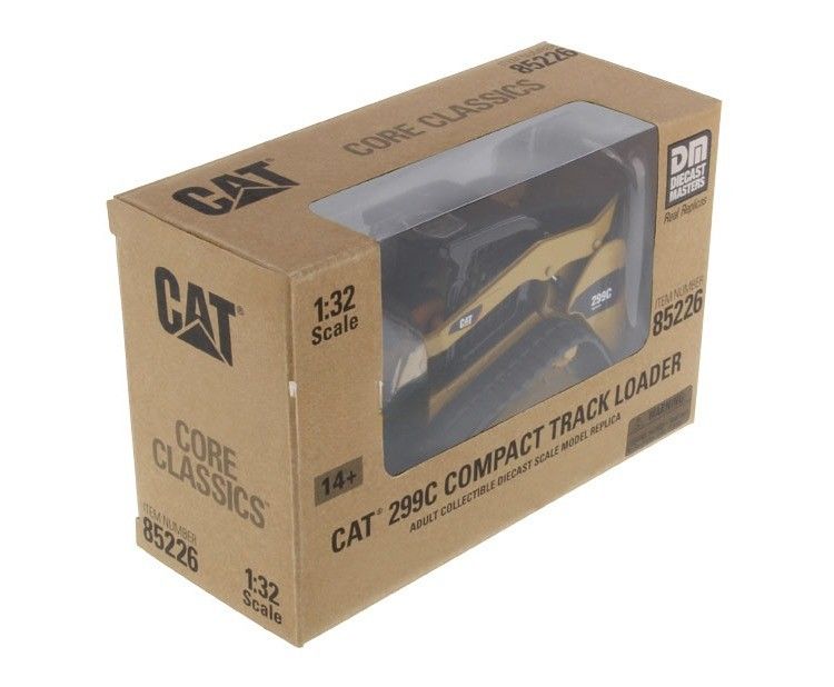 Wysoce szczegółowy CAT 299C Kompaktny ładowarka ścieżkowa stopu stopniowego Model 1/32 Skala 85226