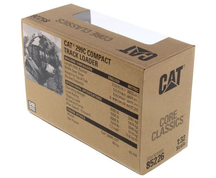 Wysoce szczegółowy CAT 299C Kompaktny ładowarka ścieżkowa stopu stopniowego Model 1/32 Skala 85226