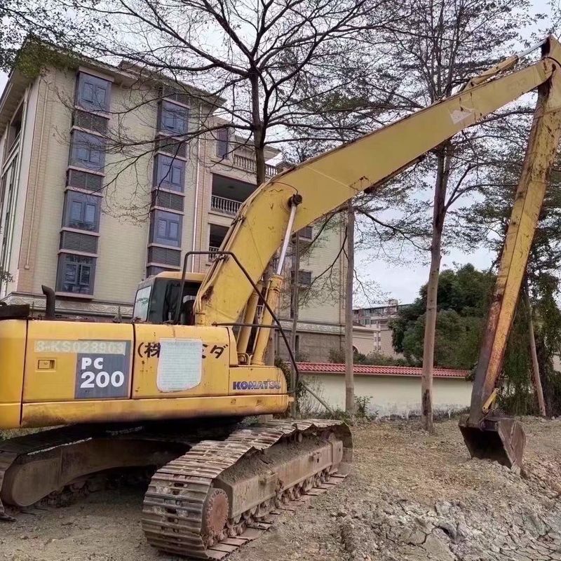 Mocny użyty koparz Komatsu PC200-7 z 18 m długi ramię do ciężkiej budowy