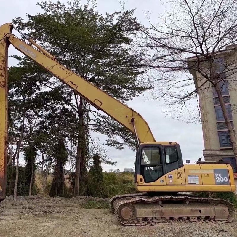 Mocny użyty koparz Komatsu PC200-7 z 18 m długi ramię do ciężkiej budowy