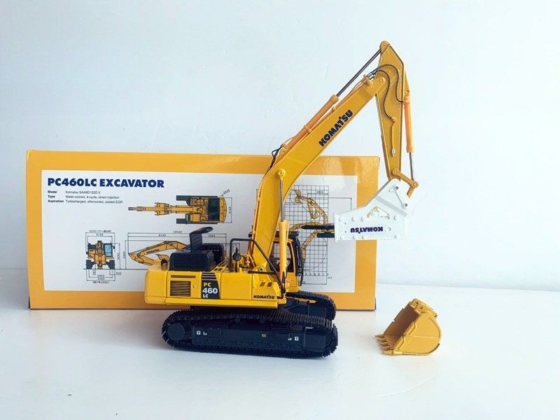 Komatsu PC460LC-8 1/50 Model koparki ze stopem gumowym z hydraulicznym rozbijalnikiem