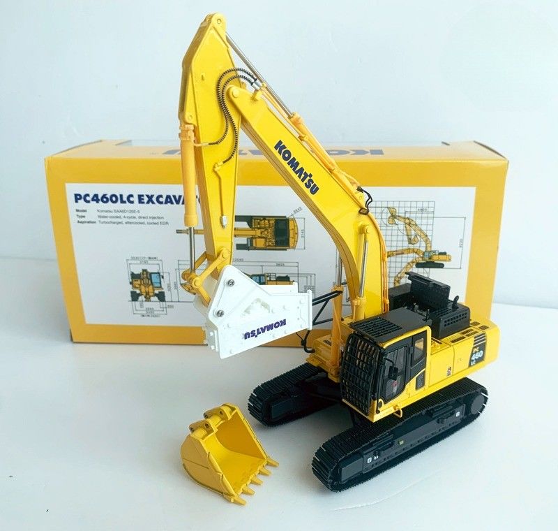 Komatsu PC460LC-8 1/50 Model koparki ze stopem gumowym z hydraulicznym rozbijalnikiem