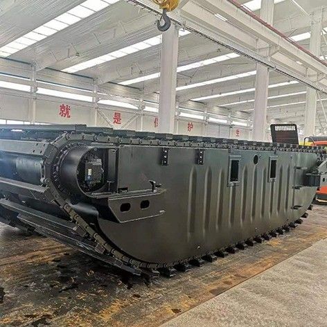 Chiny OEM Gumowe szlaki Podwozie Robot Amfibiczny Ekskawator Pontoon Podwozie do sprzedaży