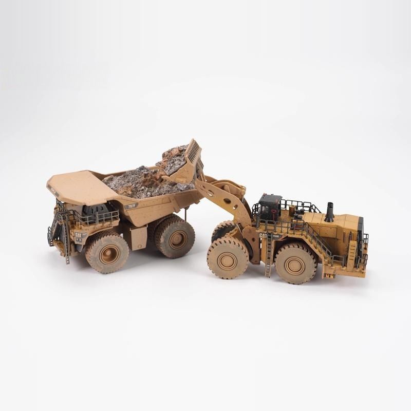 Diecast Masters 1/125 Scale Wheel Loader & Mining Dump Truck Modelowy zestaw błotnista scena 85762