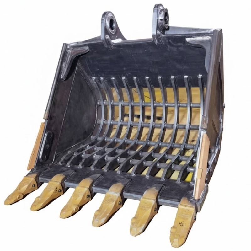 Zastosowalny wiaderek do przesiewu ciężkich koparek z stali o wysokiej wytrzymałości Q355 do przesiewania i sortowania skał