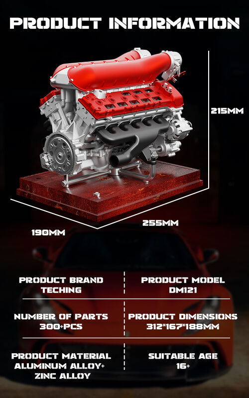 Model silnika dwunastotylindrowego V12, cały z metalu, zmontowany i zmontowany, może uruchomić mini zabawkę silnika